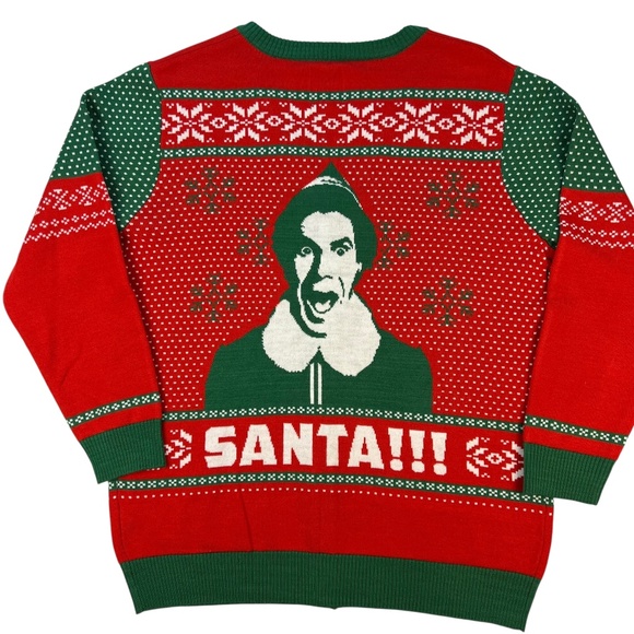 Elf Ugly Christmas Cardigan Sweater Mens XL Buddy The Elf Movie Holiday Party - Picture 3 of 9